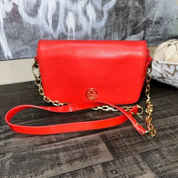 Tory Burch Robinson Chain Bag in Poppy Red - Picture 1 of 14